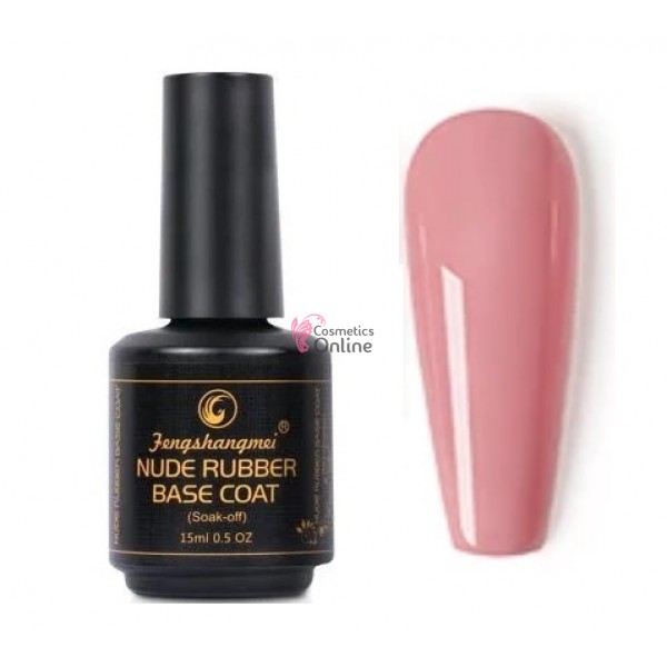 NUDE RUBBER BASE COAT FSM Soak-Off de 15 ml, Nr 13